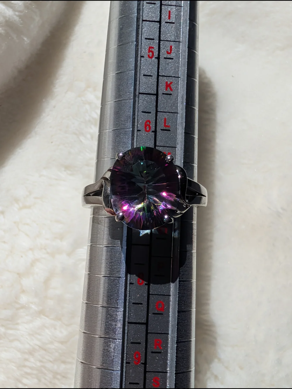 Mystic Topaz Silver-Tone Statement Ring - Multicolor